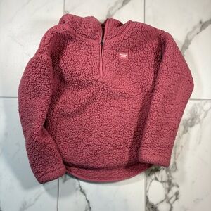 Abercrombie Fitch Girls 11/12 Pink Sherpa Pullover with Quarter Zip Closure